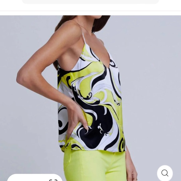 NWT L’agence Jane Spaghetti Strap Top In Black/White Saint Martin - Picture 4 of 5